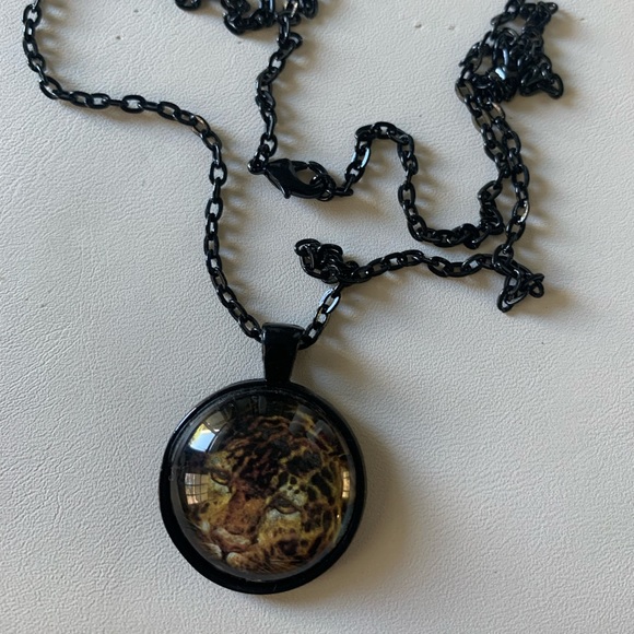 Necklace leopard big cat face - Picture 2 of 8